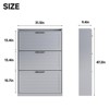 Shoe Cabinet with Flip Louvered Doors, Narrow Shoe Rack with Metal Hinges - 2 of 4