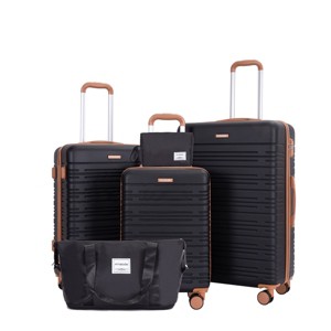 5-Piece Luggage Sets,20''24''28''Luggage+A Travel Bag+A Toiletry Bag,ABS Spinner Wheel Luggage With TSA Lock,Carry On Suitcase-Cuddlewood - 1 of 4