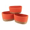 Evideco French Home Goods Set of 3 Stackable Cotton and Seagrass Baskets - Perfect for Home Organization and Stylish Storage - 4 of 4