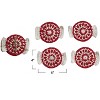 Storied Home 4-Piece Crocheted Candy Shaped Coasters, Tied with Jute, Red and Natural - 2 of 2