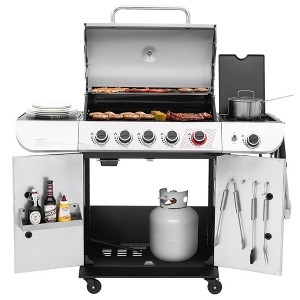 RoyalGourmet 5 Burner Gas Grill with Sear Burner and Side Burner Silver - 1 of 4