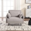 PAGED Convertible Folding Accent Lounge Chair Bed with Adjustable Backrest&Pillows,Single Sleeper Chair Sofa for Small Spaces,Apartment - 4 of 4