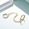 925 Sterling Silver Double Hoop Chains Earrings Double Piercing for Women,Dangle Hoop Earrings Two Holes Piercing Jewelry Gifts - 3 of 4