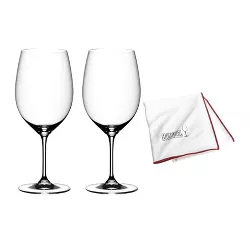 Riedel Vinum Cabernet Sauvignon/Merlot (Bordeaux) Glass (2-Pack) with Cloth