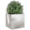 vidaXL Stainless Steel Planter - Silver Rectangular Garden Container 19.3"x18.5"x18.1" for Outdoor/Indoor, Balcony, and Patio Decor - 4 of 4