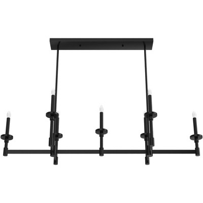 Briargrove Matte Black 7-Light Modern Linear Candle Chandelier