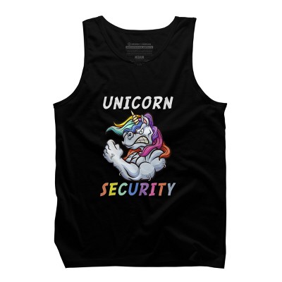 Men's Design By Humans Halloween Dad Mom Daughter Adult Costume - Unicorn Security By MINHMINH Tank Top