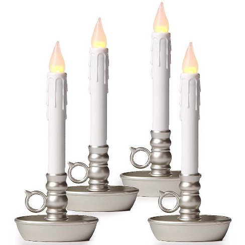 Cross Forge Electric Candle with Steady Lighting, Pewter Finish (Pack of 4)