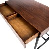 Ebany Industrial Acacia Wood Storage Desk Dark Oak - Christopher Knight Home: Home Office, Metal Frame - 3 of 4