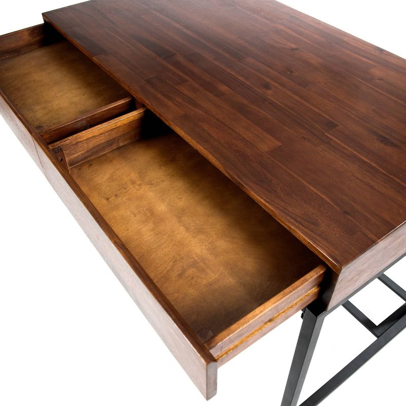Ebany Industrial Acacia Wood Storage Desk Dark Oak - Christopher Knight Home, 4 of 12