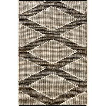 Manda Geometric Cotton Blend Fringe Area Rug