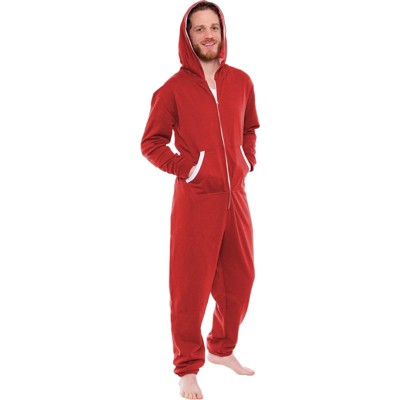 Ross Michaels - Men's One Piece Pajama Hooded Union Suit - Small, Red ...