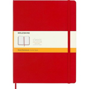 Moleskine Classic Notebook, Hard Cover, XL (7.5 in. x 9.5 in.) Ruled/Lined, Scarlet Red, 192 Pages - 1 of 4