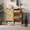 Shoe Cabinet, Shoe Storage Cabinet with 4 Flip Drawers, Large Capacity Entryway Shoe Storage with Metal Legs, Narrow Shoe Cabinet Storage - 3 of 4