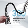 Silver Single-Handle Pull-Down Kitchen Faucet with 3 Spray Modes, 360 Degree Swivel Tap Head,and Homes - 2 of 4