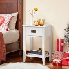 VECELO 1/2PCS 2-tier Nightstand Modern Side End Tables with Drawer & Open Shelf for Living Room, Bedroom - 2 of 4