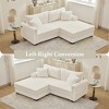 Whisen 2-Seater L-Shaped Corduroy Chaise Sofa with Reversible Cushion, Storage Pocket and USB-C Charging Port, Left/Right Convertible - 4 of 4
