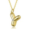 Kids' 14K gold plated necklace with white swarovski crystal initial pendant in bubble letter design - 3 of 3