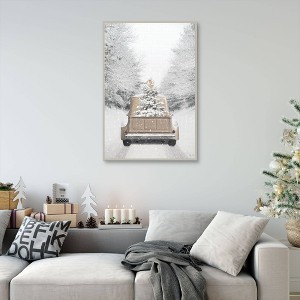 Masterpiece Art Gallery 24"x36" Gold Christmas Truck Wall Art - 1 of 4
