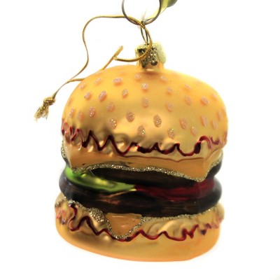 Holiday Ornaments 2.75" Double Cheeseburger Beef Patty Cheese Christmas  -  Tree Ornaments