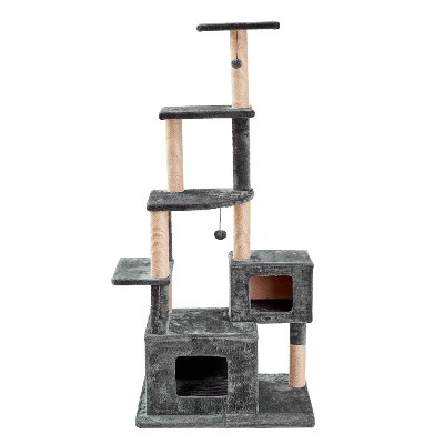 Two by Two Athens - Black Scratching Post Cat Furniture - 66 in. Tall