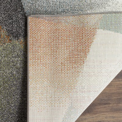 Porcello Grey and Multicolor Geometric Synthetic Area Rug