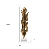 HomeRoots 26" Antiqued Gold And White Aluminum And Marble Leaf Tabletop Sculpture - 3 of 4