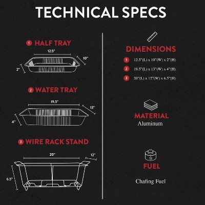 Alpha Living Large 33-Pcs Disposable Chaffing Buffet with-Covers, Utensils, Fuel Cans – Premium Chafing Dish Set for Events, Parties, Catering