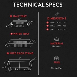 Alpha Living Large 33-Pcs Disposable Chaffing Buffet with-Covers, Utensils, Fuel Cans – Premium Chafing Dish Set for Events, Parties, Catering - 1 of 4