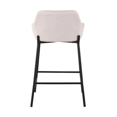 Daniella Cream Fabric and Metal Industrial Counter Stools - Set of 2