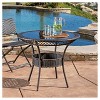 Figi 34" Round Wicker and Glass Table: Sturdy All-Weather, Storage Basket, Patio Dining - Christopher Knight Home - 3 of 4