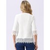 INSPIRE CHIC Women's Casual V Neck 3/4 Sleeve Hollow Out Solid Tunic Loose Summer T-Shirt - 4 of 4