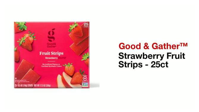 Strawberry Fruit Strips - 25ct/12.5oz - Good &#38; Gather&#8482;, 2 of 8, play video