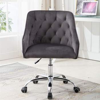 Swivel Shell Chair for Living Room/ Modern Leisure office Chair Comfy Home Office Chair with Wheels Cute Chair Adjustable Swivel Chair-The Pop Home