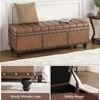 Storage Ottoman Bench, Faux Leather Upholstered Storage Benches for Bedroom, Living Room, Entryway, Hallway - 3 of 4