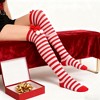 BABYYER Christmas Thigh High Stockings, Red Pompom Long Socks, Breathable and Soft for Xmas New Year Holiday Decorations (1 Pcs One size) - 3 of 4