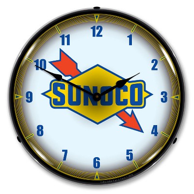 Collectable Sign & Clock | Sunoco LED Wall Clock Retro/Vintage, Lighted