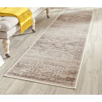 Gray Rectangular Wool and Viscose Vintage Area Rug