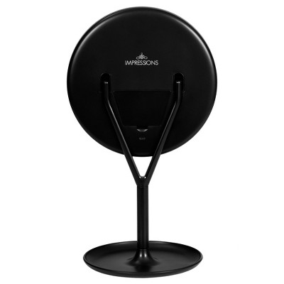 Clarity Rose Gold Round LED Makeup Mirror with Jewelry Holder
