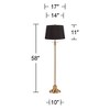 360 Lighting Dyna 58" Antique Brass Black Faux Silk Shade Floor Lamp - 4 of 4