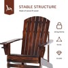 Outsunny Wooden Adirondack Chair, Outdoor Patio Lawn Chair with Cup Holder, Weather Resistant Lawn Furniture, Classic Lounge for Deck, Garden,Brown - 3 of 4