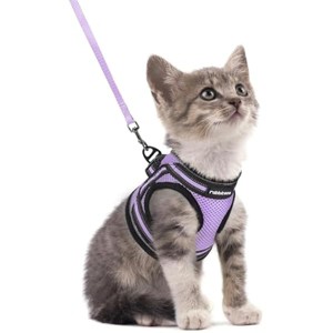 rabbitgoo Cat Harness and Leash Set for Walking Escape  Strip for Cats, Comfortable Outdoor Vest, Light Purple, S - 1 of 1