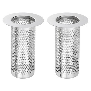 Unique Bargains Stainless Steel Anti-Odo Bathroom Hair Catcher Floor Drain Strainer - 1 of 4