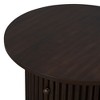 PAGED Round Coffee Table Farmhouse Center Table with Drawer, End Table with Vertical Slat Base for Living Room - 4 of 4