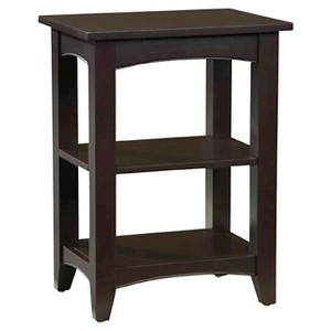 2-Shelf Side Table Hardwood Black - Alaterre Furniture , Choc Brown