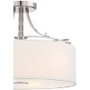 Minka Lavery Modern Industrial Ceiling Light Semi Flush Mount Fixture 16 1/2" Brushed Nickel White Linen Drum for Bedroom Kitchen - 3 of 3