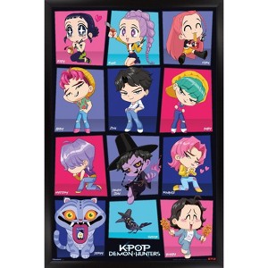 Trends International Netflix KPop Demon Hunters (2025) - Chibi Grid Framed Wall Poster Prints - 1 of 4