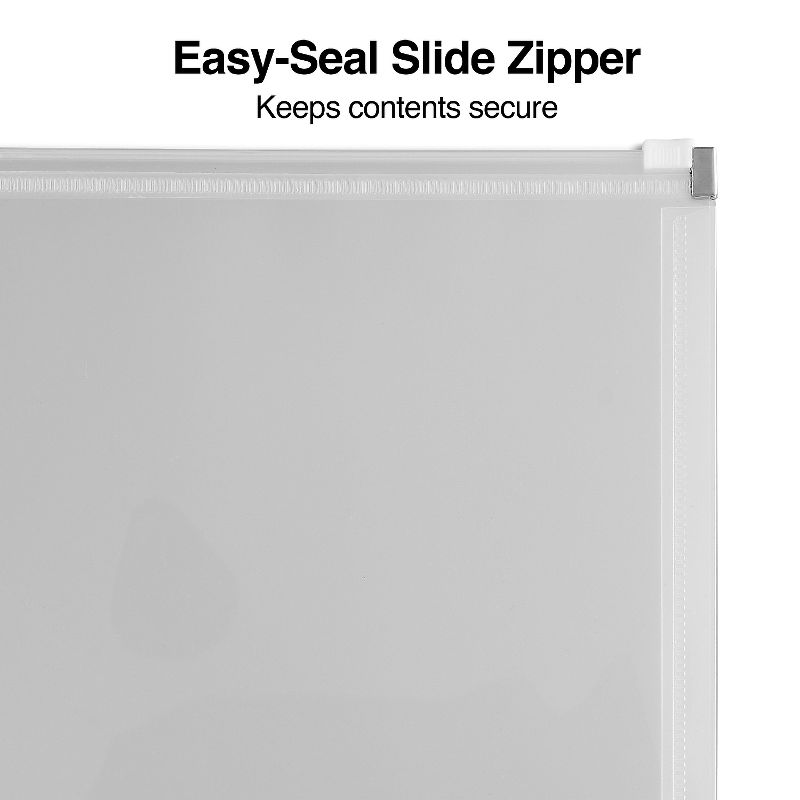 Staples Poly Zipper Pouch 3-Hole Punched Clear (26190) 862437, 5 of 9