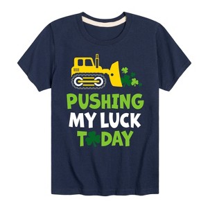Boys' - Instant Message - St. Patrick's Day Pushing My Luck Today Short Sleeve Graphic T-Shirt - 1 of 4