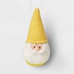 Fabric Gnome Santa Wearing Knit Hat Christmas Tree Ornament Yellow - Wondershop™